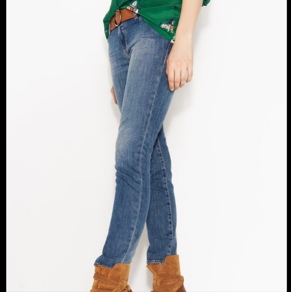 Ba&Sh reiur medium wash low rise skinny cropped light distress jean Sz 29